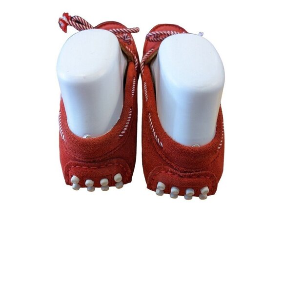 Sacoor Brothers Womens Suede Driving Loafer Shoes Size US 6.5 EU 37 Slip On Red - Picture 6 of 10